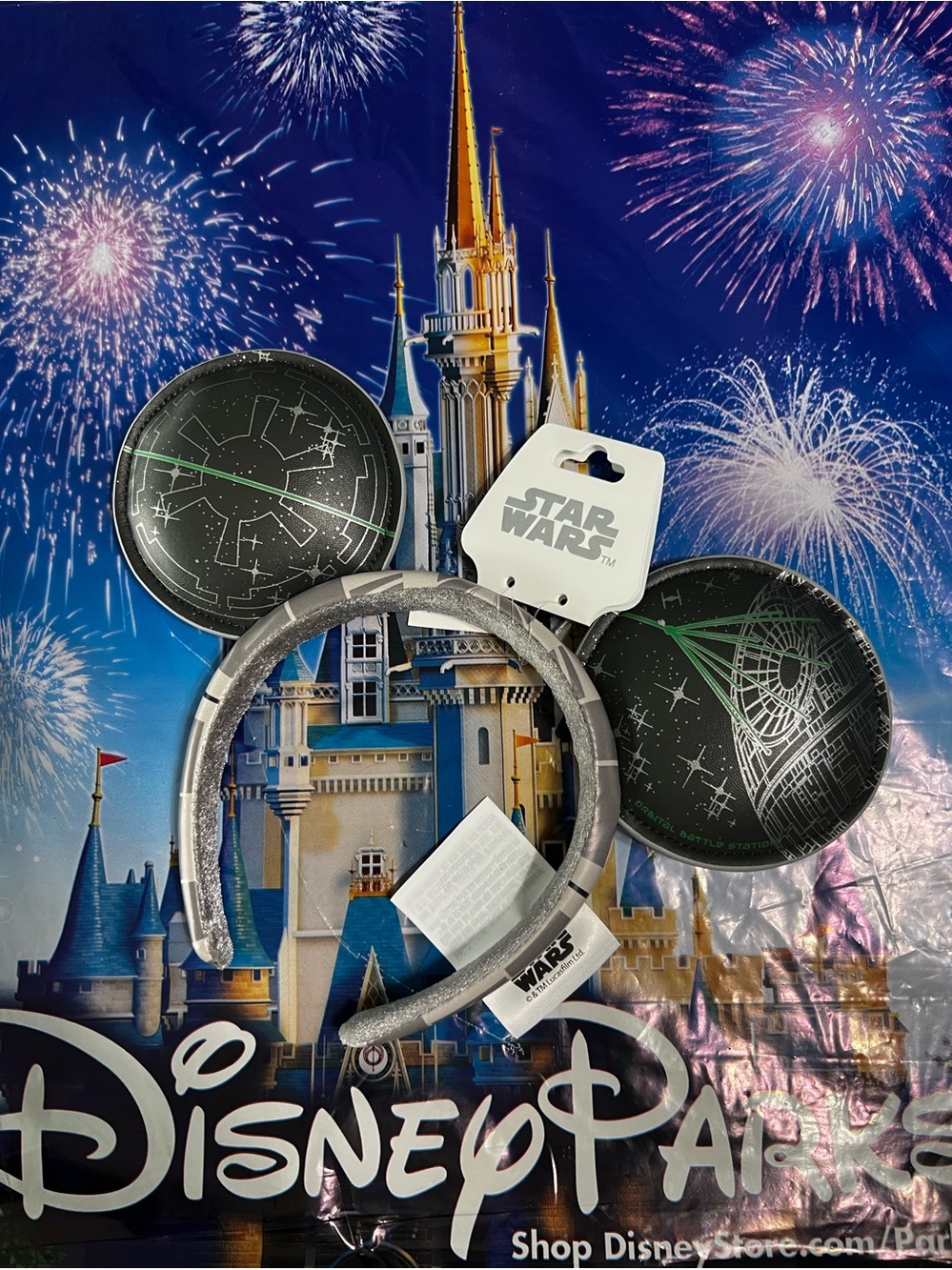 Disney Parks 2026 Star Wars Death Star Blueprint Minnie Headband Ear NEW